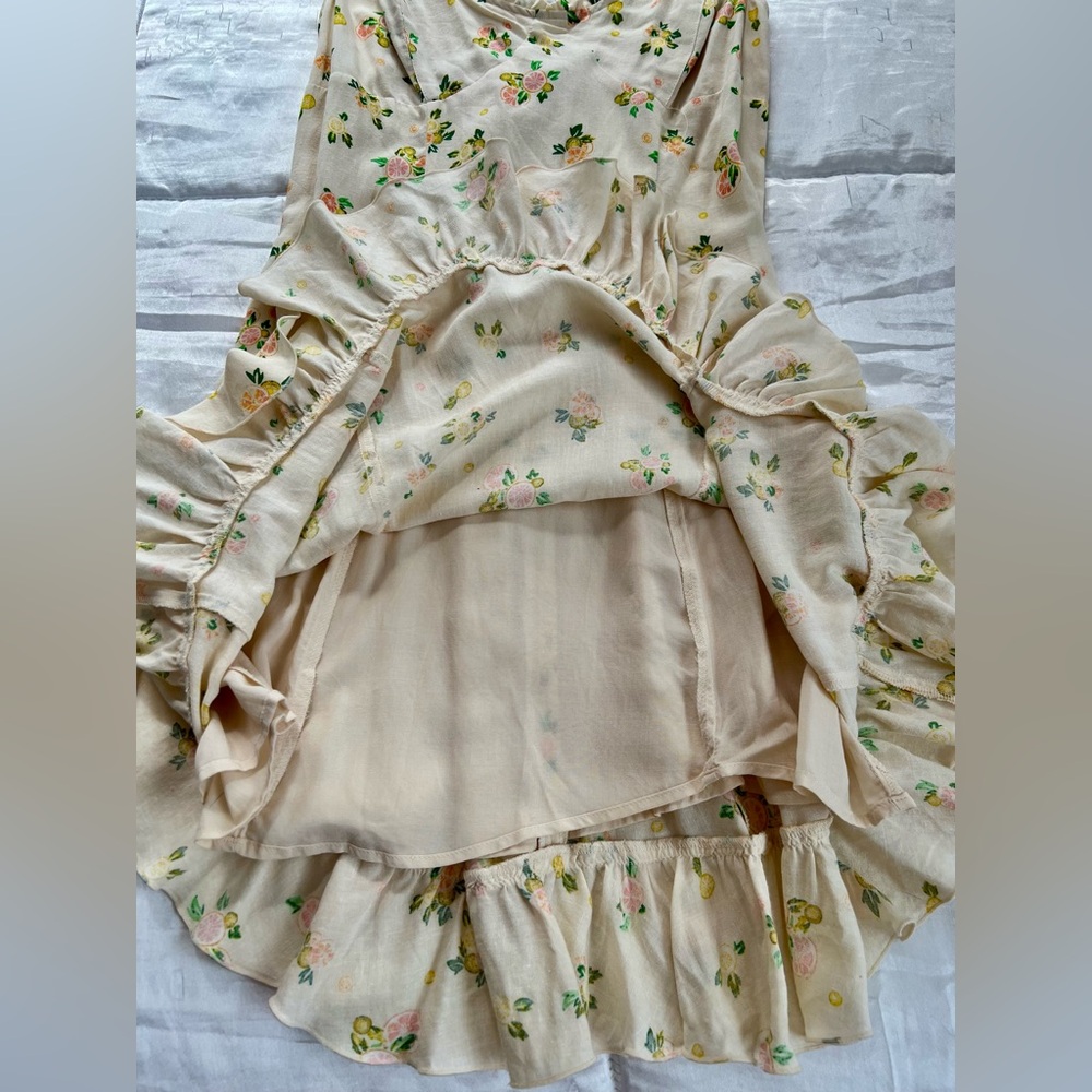 Free People Like a Lady Printed Mini Dress – Size Small, Linen Blend - Picture 8 of 16